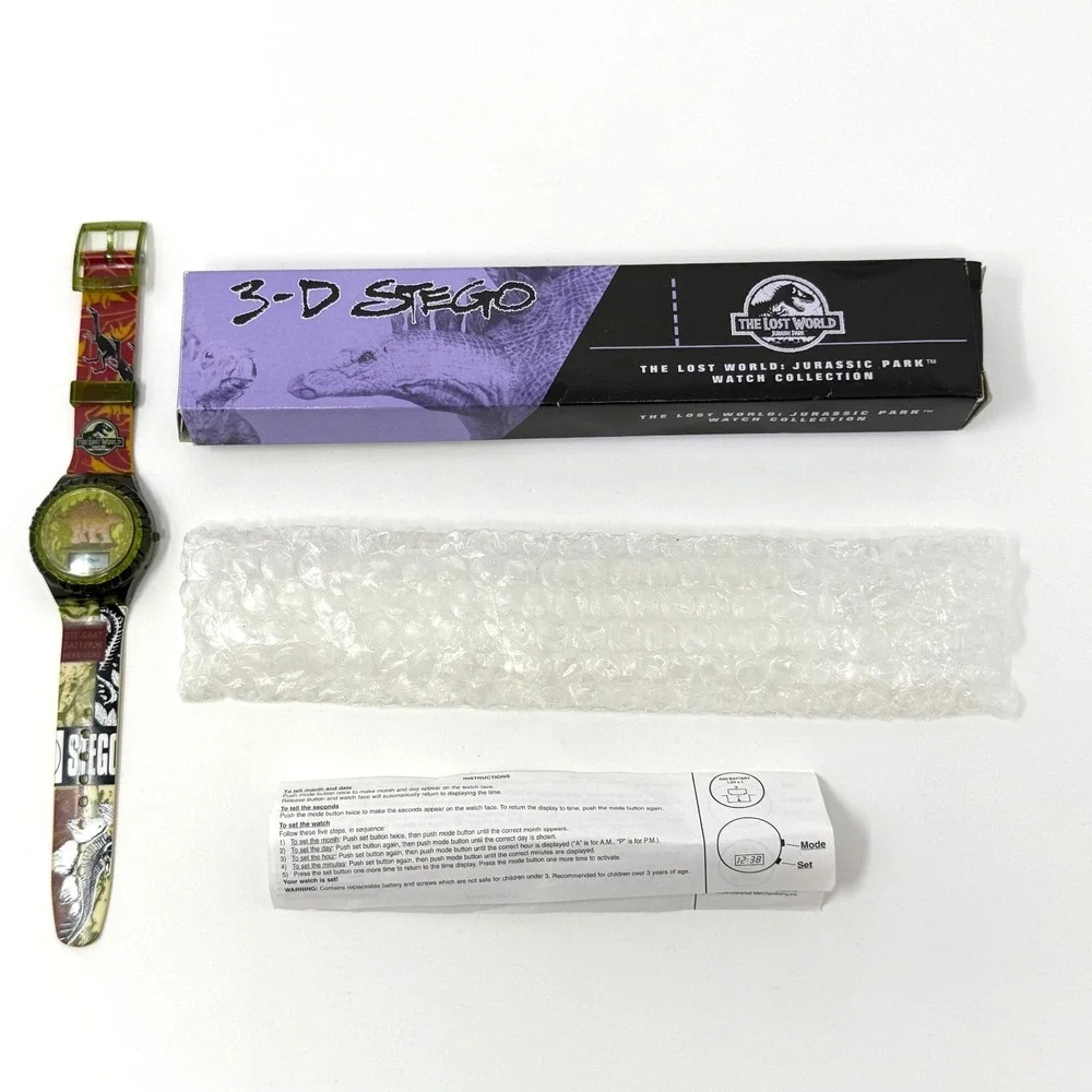 1997 Burger King Jurassic Park Lost World Watch Lot Dino Eye 3-D Stego Boxed
